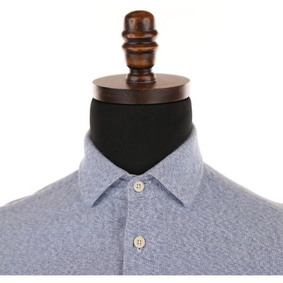 Taylor Stitch Flannel Shirt Men's 40 Blue Organic Cotton Long Sleeve Button - Picture 6 of 10